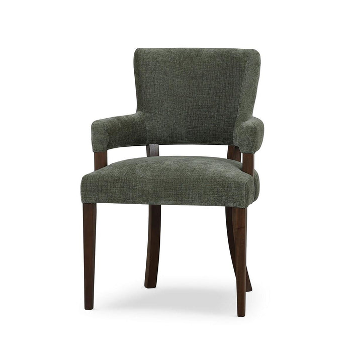 Bramble - Genevieve Dining Chair in Walnut w/ Thames Moss Green Performance Fabric (Set of 2) - 28467WLTSF244----