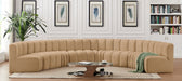 Meridian Furniture - Arc Velvet 8 Piece Sectional in Camel - 103Camel-S8B - GreatFurnitureDeal