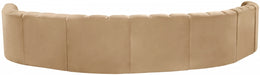 Meridian Furniture - Arc Velvet 8 Piece Sectional in Camel - 103Camel-S8B - GreatFurnitureDeal