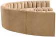 Meridian Furniture - Arc Velvet 8 Piece Sectional in Camel - 103Camel-S8B - GreatFurnitureDeal