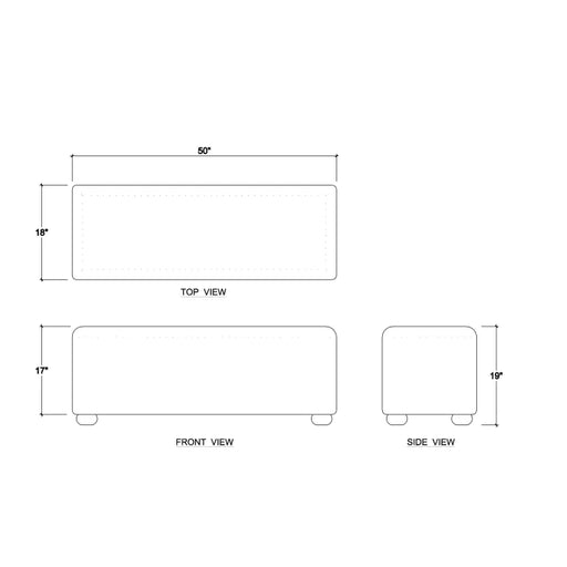 Bramble - Luna Ottoman w/ Gray Munson Performance Fabric - 28468STWSF229---- - GreatFurnitureDeal