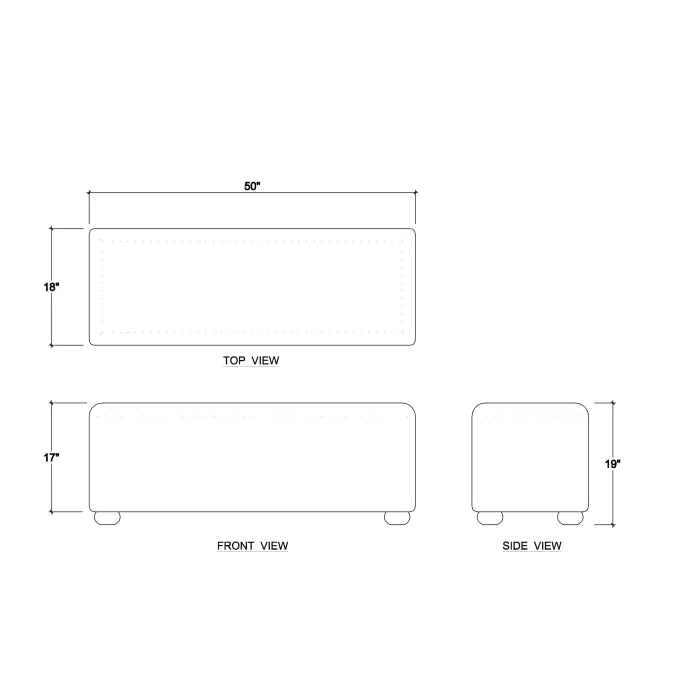 Bramble - Luna Ottoman w/ Gray Munson Performance Fabric - 28468STWSF229---- - GreatFurnitureDeal