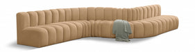 Meridian Furniture - Arc Velvet 8 Piece Sectional in Camel - 103Camel-S8C - GreatFurnitureDeal