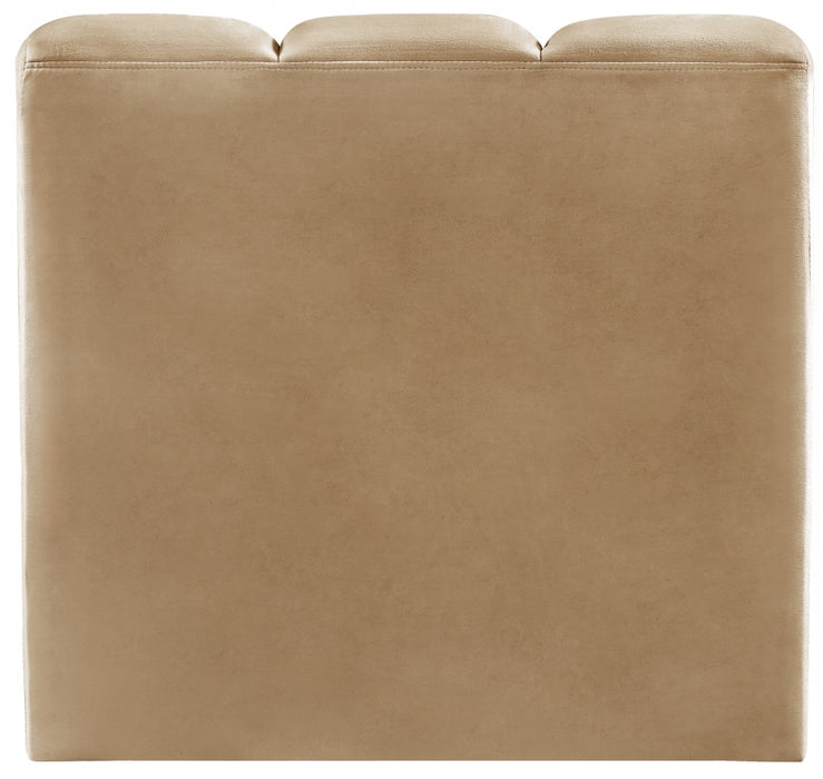 Meridian Furniture - Arc Velvet Modular Chair in Camel - 103Camel-ST - GreatFurnitureDeal