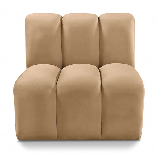 Meridian Furniture - Arc Velvet Modular Chair in Camel - 103Camel-ST - GreatFurnitureDeal