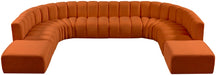 Meridian Furniture - Arc Leather 10 Piece Modular Sectional in Cognac - 103Cognac-S10A - GreatFurnitureDeal