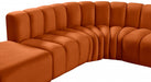 Meridian Furniture - Arc Leather 10 Piece Modular Sectional in Cognac - 103Cognac-S10A - GreatFurnitureDeal