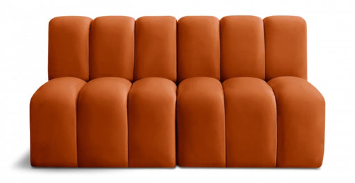 Meridian Furniture - Arc Velvet Modular Sofa in Cognac - 103Cognac-S2A - GreatFurnitureDeal