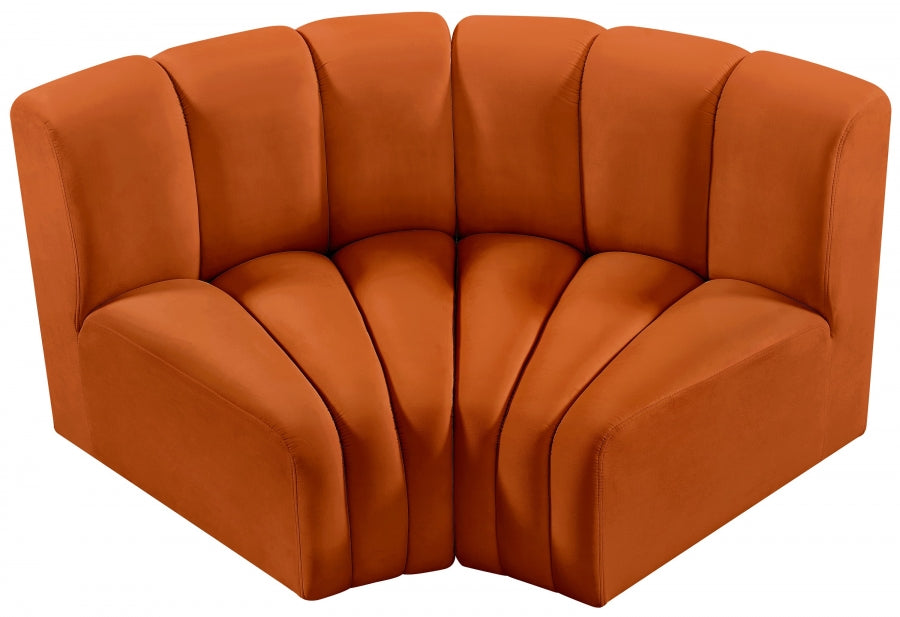 Meridian Furniture - Arc Velvet Modular Sofa in Cognac - 103Cognac-S2B - GreatFurnitureDeal