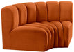 Meridian Furniture - Arc Velvet Modular Sofa in Cognac - 103Cognac-S2B - GreatFurnitureDeal