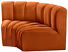 Meridian Furniture - Arc Velvet Modular Sofa in Cognac - 103Cognac-S2B - GreatFurnitureDeal