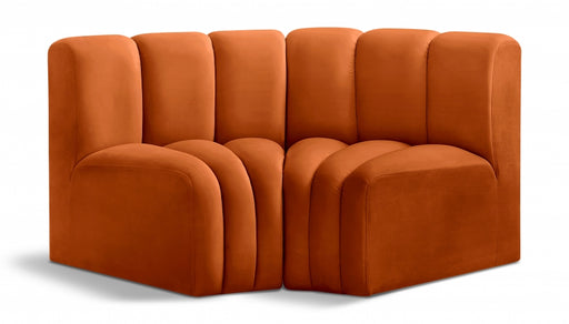 Meridian Furniture - Arc Velvet Modular Sofa in Cognac - 103Cognac-S2B - GreatFurnitureDeal