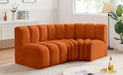 Meridian Furniture - Arc Velvet Modular Sofa in Cognac - 103Cognac-S3A - GreatFurnitureDeal