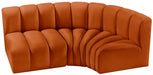 Meridian Furniture - Arc Velvet Modular Sofa in Cognac - 103Cognac-S3A - GreatFurnitureDeal