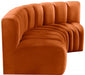 Meridian Furniture - Arc Velvet Modular Sofa in Cognac - 103Cognac-S3A - GreatFurnitureDeal