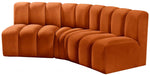 Meridian Furniture - Arc Velvet Modular Sofa in Cognac - 103Cognac-S3B - GreatFurnitureDeal