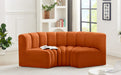 Meridian Furniture - Arc Velvet Modular Sofa in Cognac - 103Cognac-S3C - GreatFurnitureDeal