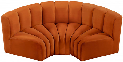 Meridian Furniture - Arc Velvet Modular Sofa in Cognac - 103Cognac-S3C - GreatFurnitureDeal