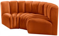 Meridian Furniture - Arc Velvet Modular Sofa in Cognac - 103Cognac-S3C - GreatFurnitureDeal