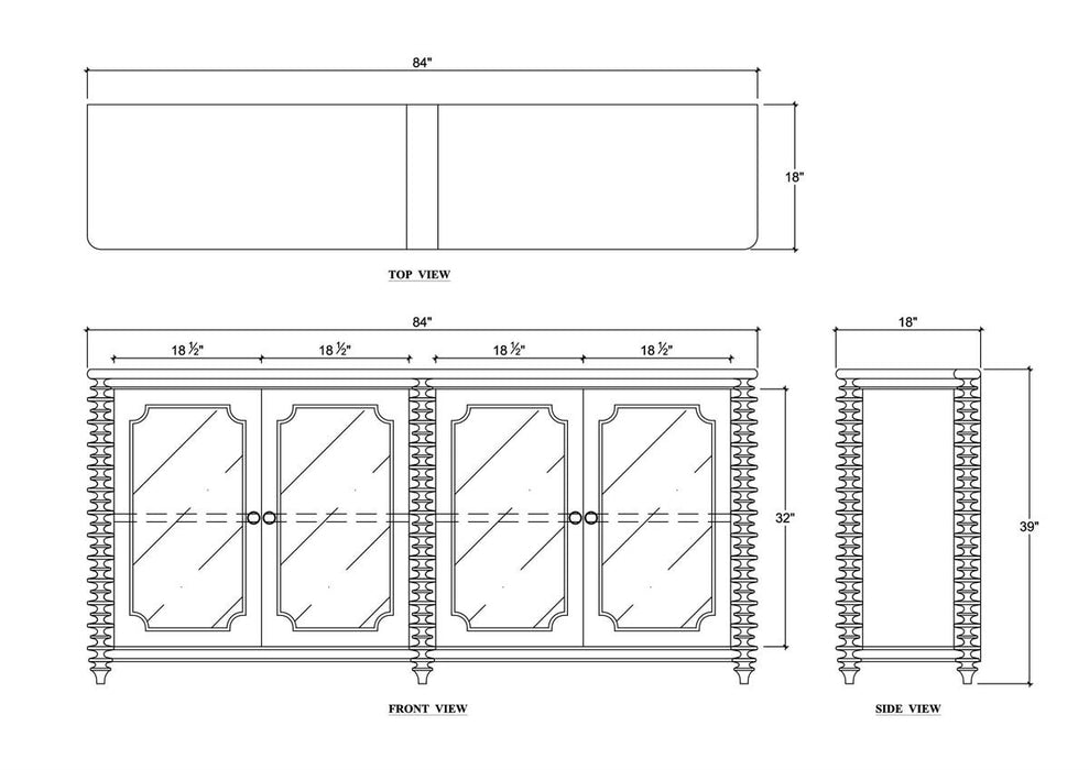 Bramble - Milano 4 Door Sideboard in Fruitwood - 28481FRW-----