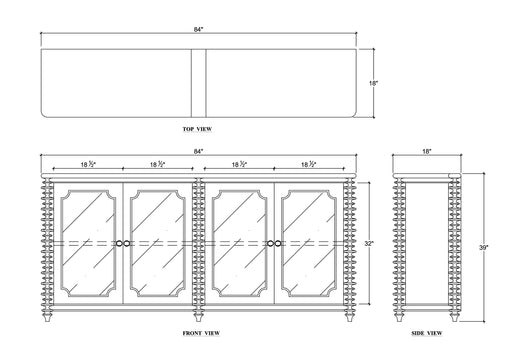 Bramble - Milano 4 Door Sideboard - BR-28481 - GreatFurnitureDeal