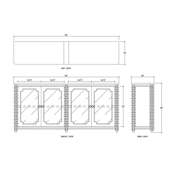 Bramble - Milano 4 Door Sideboard in Fruitwood - 28481FRW----- - GreatFurnitureDeal