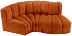 Meridian Furniture - Arc Velvet Modular Sofa in Cognac - 103Cognac-S3D - GreatFurnitureDeal