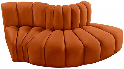 Meridian Furniture - Arc Velvet Modular Sofa in Cognac - 103Cognac-S3E - GreatFurnitureDeal