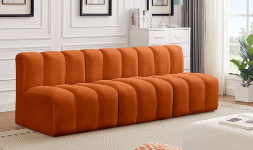 Meridian Furniture - Arc Velvet Modular Sofa in Cognac - 103Cognac-S3F - GreatFurnitureDeal