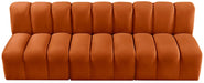 Meridian Furniture - Arc Velvet Modular Sofa in Cognac - 103Cognac-S3F - GreatFurnitureDeal