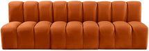 Meridian Furniture - Arc Velvet Modular Sofa in Cognac - 103Cognac-S3F - GreatFurnitureDeal