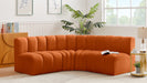 Meridian Furniture - Arc Velvet 4 Piece Sectional in Cognac - 103Cognac-S4B - GreatFurnitureDeal