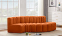 Meridian Furniture - Arc Velvet 4 Piece Sectional in Cognac - 103Cognac-S4D - GreatFurnitureDeal