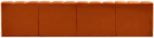 Meridian Furniture - Arc Velvet 4 Piece Sectional in Cognac - 103Cognac-S4E - GreatFurnitureDeal