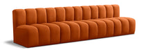 Meridian Furniture - Arc Velvet 4 Piece Sectional in Cognac - 103Cognac-S4E - GreatFurnitureDeal