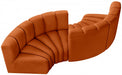 Meridian Furniture - Arc Velvet 4 Piece Sectional in Cognac - 103Cognac-S4F - GreatFurnitureDeal