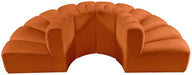 Meridian Furniture - Arc Velvet 4 Piece Sectional in Cognac - 103Cognac-S4G - GreatFurnitureDeal