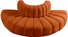 Meridian Furniture - Arc Velvet 4 Piece Sectional in Cognac - 103Cognac-S4G - GreatFurnitureDeal