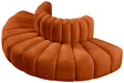 Meridian Furniture - Arc Velvet 4 Piece Sectional in Cognac - 103Cognac-S4G - GreatFurnitureDeal