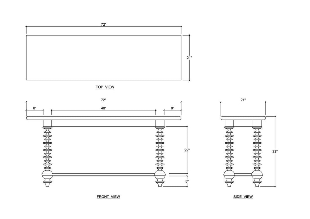 Bramble - Milano Console Table in Walnut - 28492WLT-----