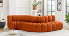 Meridian Furniture - Arc Velvet 5 Piece Sectional in Cognac - 103Cognac-S5B - GreatFurnitureDeal