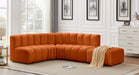 Meridian Furniture - Arc Velvet 5 Piece Sectional in Cognac - 103Cognac-S5C - GreatFurnitureDeal