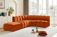 Meridian Furniture - Arc Velvet 5 Piece Sectional in Cognac - 103Cognac-S5C - GreatFurnitureDeal