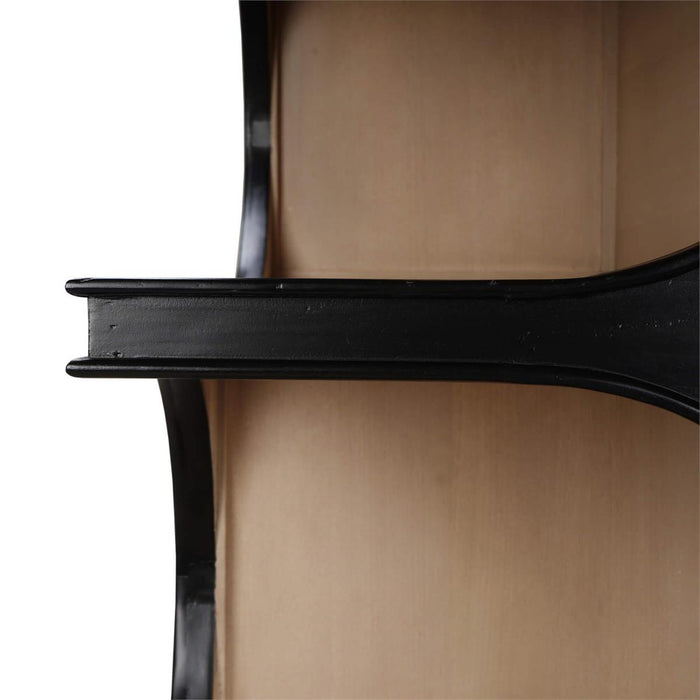 Bramble - Vannes Crescent Bookcase in Batavia Black w/ Sandbar Interior - 28494BBA-SNB---