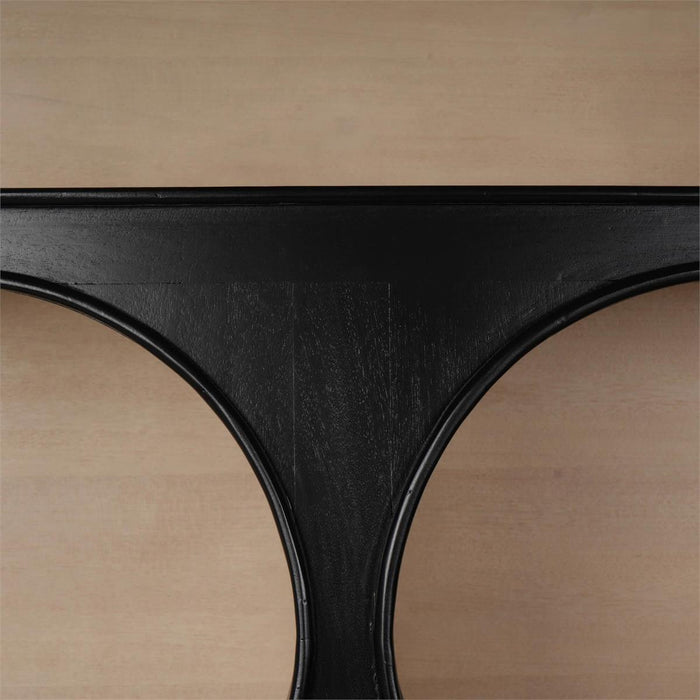 Bramble - Vannes Crescent Bookcase in Batavia Black w/ Sandbar Interior - 28494BBA-SNB---