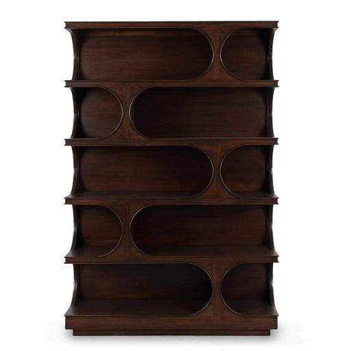 Bramble - Vannes Crescent Bookcase in Matt Teak Brown - 28494MTB----- - GreatFurnitureDeal