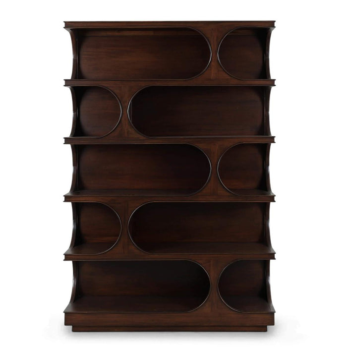 Bramble - Vannes Crescent Bookcase in Matt Teak Brown - 28494MTB-----