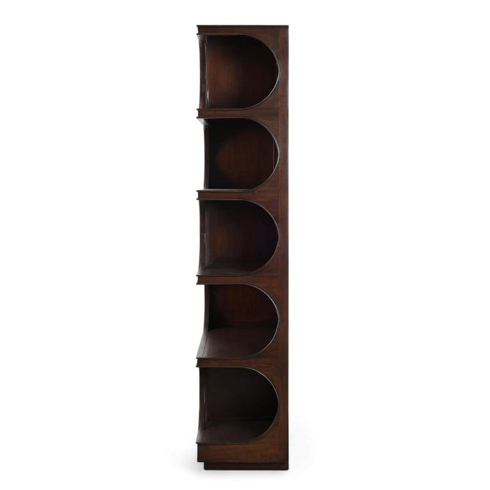 Bramble - Vannes Crescent Bookcase in Matt Teak Brown - 28494MTB-----