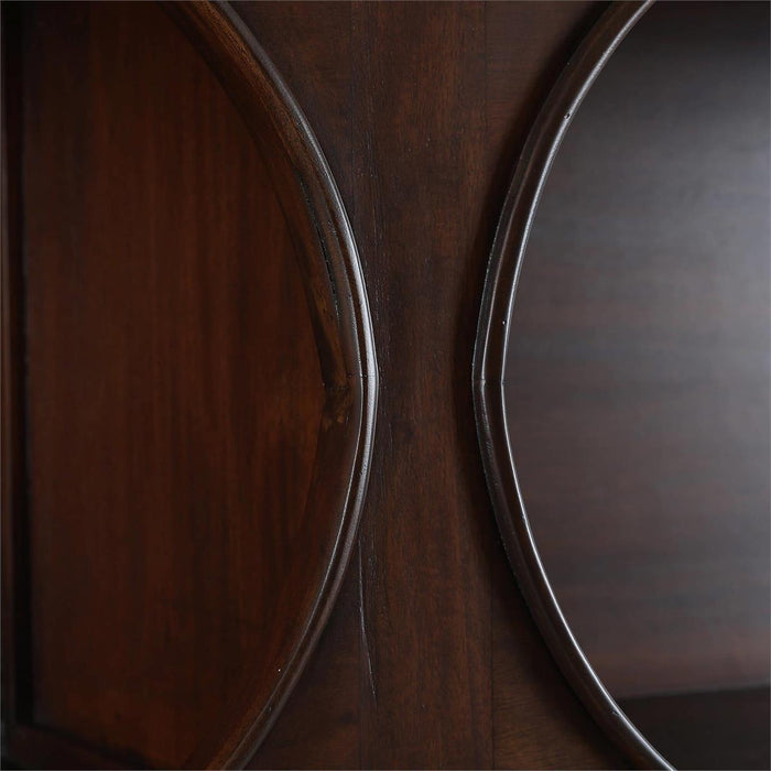 Bramble - Vannes Crescent Bookcase in Matt Teak Brown - 28494MTB-----
