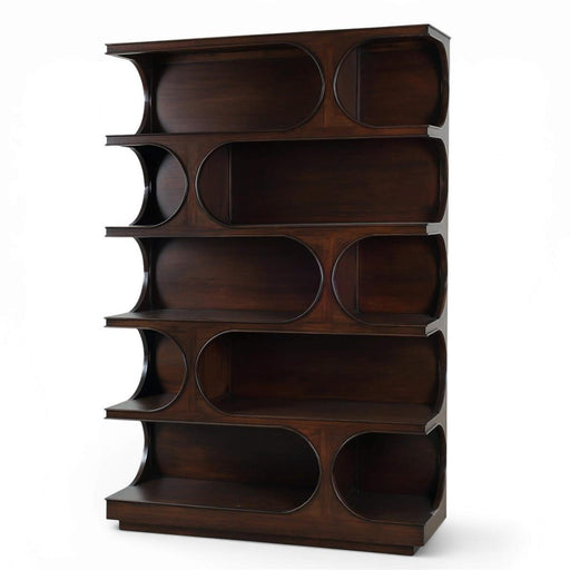 Bramble - Vannes Crescent Bookcase in Matt Teak Brown - 28494MTB----- - GreatFurnitureDeal